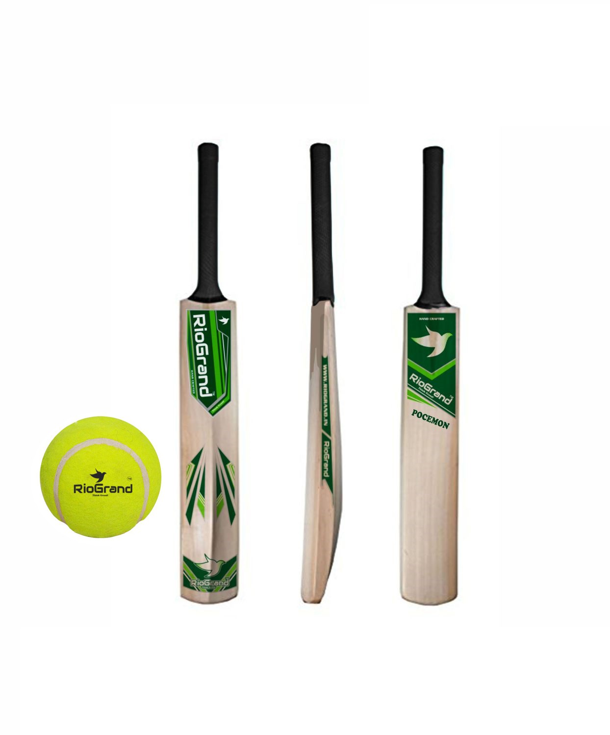 Pokemon Wooden Cricket bat for Hard and Soft Tennis Ball |  With  Soft Tennis Ball