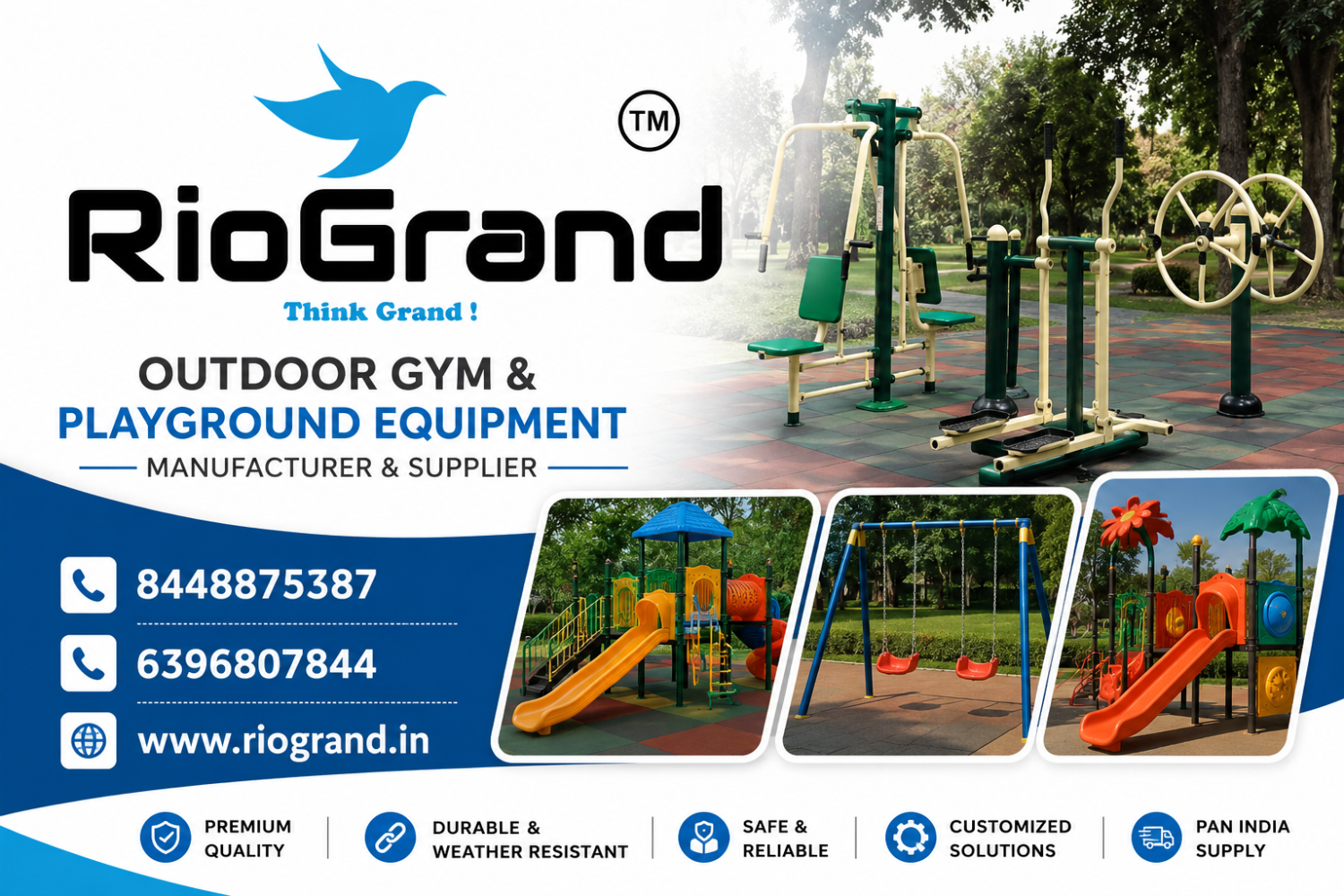RioGrand Outdoor Gym & Playground Equipment Manufacturer and Supplier in India