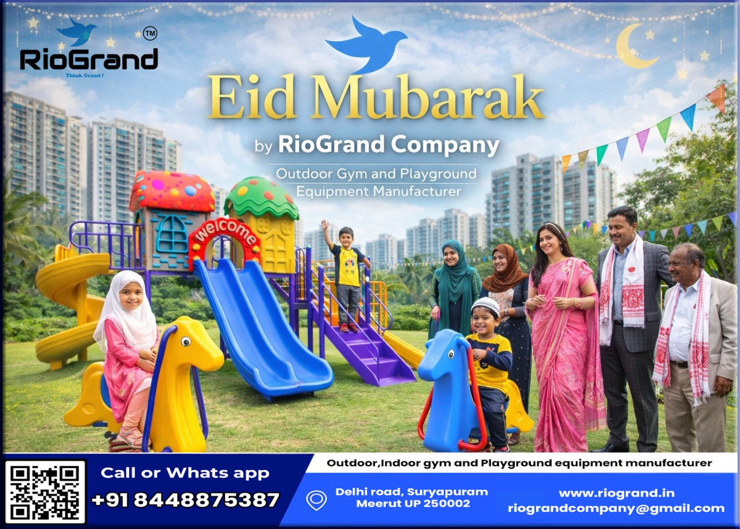 Eid Mubarak by RioGrand Company Meerut | Outdoor Gym & Playground Equipment Manufacturer